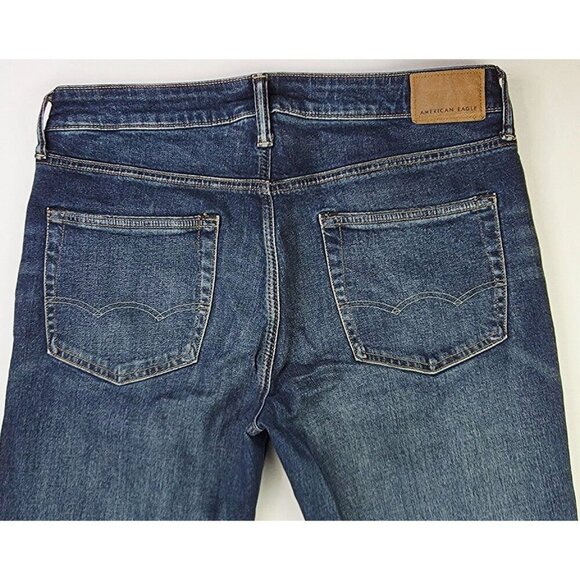American Eagle Outfitters 32X36 Men Athletic Fit Airflex + Blue Denim Logo Jeans - Picture 6 of 12